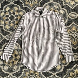 Dress shirt Jos. A. Bank slim fit 14 1/2-32 white and red and grey stripes